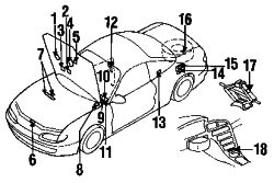 Mazda MX-6  Warning label | Mazda OEM Part Number UB40-69-C61