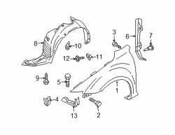 Mazda 5 Right Fender connector | Mazda OEM Part Number C235-53-290