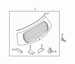 Mazda 5  Lift gate glass spacer | Mazda OEM Part Number GJ6A-50-897
