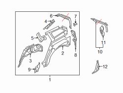 Mazda CX-7 Right Lower back panel | Mazda OEM Part Number EG21-70-1AX