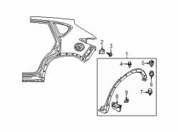 Mazda CX-5 Left Wheel opng mldg retainer clip | Mazda OEM Part Number KD45-51-W24