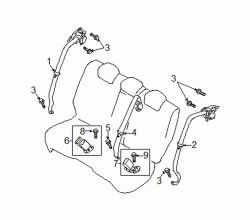 Mazda CX-5 Rear Center Seat Belt Lap and Shoulder Belt | Mazda OEM Part Number KBYW-57-740A