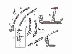 Mazda CX-5 Left Roof Side Rail Reinforcement | Mazda OEM Part Number KB7W-71-252A