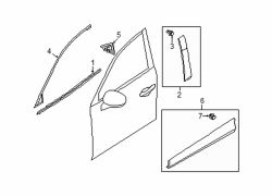 Mazda CX-5 Front Left Door Belt Molding | Mazda OEM Part Number KB7W-50-650C