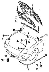 Mazda RX-7  Hood insulator | Mazda OEM Part Number FD01-68-601C