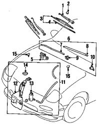 Mazda RX-7 Left Wiper arm | Mazda OEM Part Number FD01-67-321
