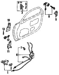 Mazda RX-7 Left Handle, inside clip | Mazda OEM Part Number FB01-58-335