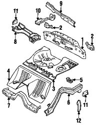 Mazda RX-7  Floor pan bracket | Mazda OEM Part Number 0305-53-160