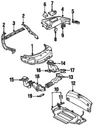 Mazda RX-7 Right Trunk side trim bracket | Mazda OEM Part Number FD01-68-8H2