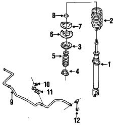 Mazda 929 Right Stabilizer link | Mazda OEM Part Number H380-34-170C
