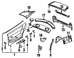 Mazda 929  Trunk trim | Mazda OEM Part Number HG30-68-89XD-65