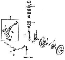 Mazda RX-7  STRUT | Mazda OEM Part Number FB44-34-700C