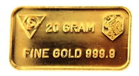 Amro Bank 20 Grams Minted 24 Carat Gold Bullion Bar 999.9 Pure Gold