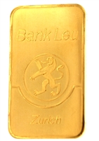 Bank Leu, Zurich 100 Grams Minted 24 Carat Gold Bullion Bar 999.9 Pure Gold