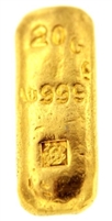 P.C. Boschmans 20 Grams Cast 24 Carat Gold Bullion Bar 999.9 Pure Gold