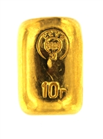 State Refineries - CCCP 10 Grams Cast 24 Carat Gold Bullion Bar 999.9 Pure Gold