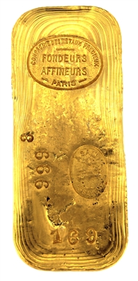 Compagnie des MÃ©taux PrÃ©cieux 500 Grams Cast 24 Carat Gold Bullion Bar 999.8 Pure Gold with Assay Certificate