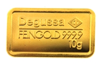 Degussa & Deutsche Bank 10 Grams 24 Carat Gold Bullion Bar 999.9 Pure Gold