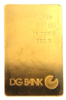 DG Bank 1 Ounce Minted 24 Carat Gold Bullion Bar 999.9 Pure Gold