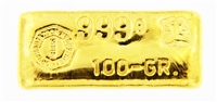 Drijfhout Amsterdam 100 Grams Cast 24 Carat Gold Bullion Bar 999.9 Pure Gold