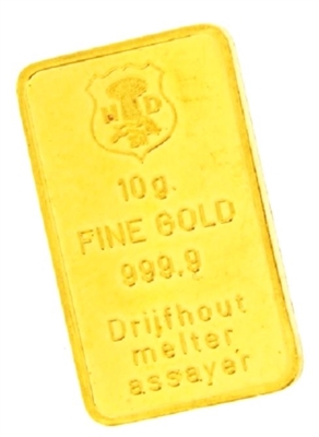 Drijfhout Amsterdam 10 Grams 24 Carat Gold Bullion Bar 999.9 Pure Gold