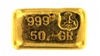 Drijfhout Amsterdam 50 Grams Cast 24 Carat Gold Bullion Bar 999.9 Pure Gold