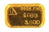 Delta Smelting & Refining Co. Ltd 3.5 Ounces Cast 24 Carat Gold Bullion Bar 999.5 Pure Gold