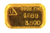 Delta Smelting & Refining Co. Ltd 3.5 Ounces Cast 24 Carat Gold Bullion Bar 999.5 Pure Gold