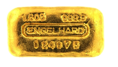 Engelhard 50 Grams (1.608 Oz.) Cast 24 Carat Gold Bullion Bar 999.9 Pure Gold