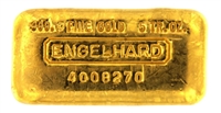 Engelhard 5 Ounces Cast 24 Carat Gold Bullion Bar 999.9 Pure Gold