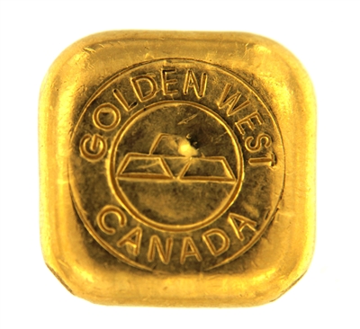 Golden West Canada 1 Ounce Cast 24 Carat Gold Bullion Bar 999.9 Pure Gold