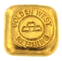 Golden West Refining 1 Ounce Cast 24 Carat Gold Bullion Bar 999.9 Pure Gold
