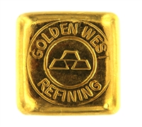 Golden West Refining 2 Ounces Cast 24 Carat Gold Bullion Bar 999.9 Pure Gold