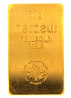 Heraeus Edelmetalle GmBh 50 Grams 24 Carat Gold Bullion Bar 999.9 Pure Gold