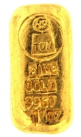 Harringtons Metallurgists 1 Ounce Cast 24 Carat Gold Bullion Bar 996.7 Pure Gold