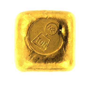Harringtons Metallurgists 1 Ounce Cast 24 Carat Gold Bullion Bar 999.9 Pure Gold
