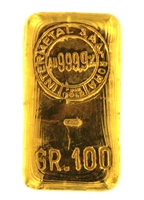Intermetal S.P.A Roma 100 Grams Cast 24 Carat Gold Bullion Bar 999.9 Pure Gold