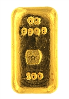 J. A. REY & Co 100 Grams Cast 24 Carat Gold Bullion Bar 999.9 Pure Gold
