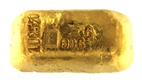 Jean Boudet 1003,3 Grams Cast 24 Carat Gold Bullion Bar 996.6 Pure Gold with Assay Certificate (1949)