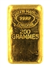 Johnson Matthey, London 200 Grams Cast 24 Carat Gold Bullion Bar 999.9 Pure Gold