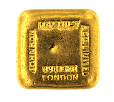 Johnson Matthey 5 Tolas (58.3 Gr.) Cast 24 Carat Gold Bullion Bar 996.0 Pure Gold