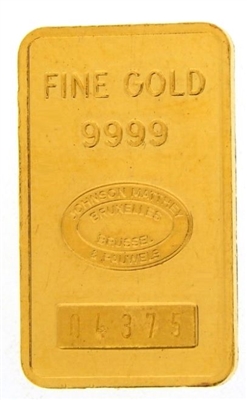 Johnson Matthey & Pauwels - Banque GÃ©nÃ©rale 10 Grams Minted 24 Carat Gold Bullion Bar 999.9 Pure Gold