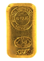 Johnson Matthey & Co. Ltd 10 Tolas (116.6 Gr.) Cast 24 Carat Gold Bullion Bar 999.9 Pure Gold