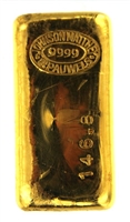 Johnson Matthey & Pauwels 146,8 Grams Cast 24 Carat Gold Bullion Bar 999.9 Pure Gold