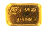 Johnson Matthey - J.M & CO. ASSAY OFFICE - Samuel Montagu & Co - 100 Grams Cast 24 Carat Gold Bullion Bar 999.9 Pure Gold