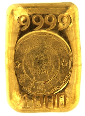 King Fook, Hong Kong 1 Tael (37.42 Gr.) Cast 24 Carat Gold Bullion Bar (1.203 Oz.) 999.9 Pure Gold