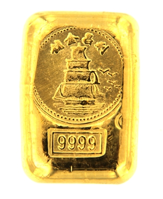 Lee Cheong, Hong Kong 1 Tael (37.42 Gr.) Cast 24 Carat Gold Bullion Bar (1.203 Oz.) 999.9 Pure Gold