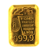 Laboratoires Pourquery 100 Grams Cast 24 Carat Gold Bullion Bar 999.9 Pure Gold