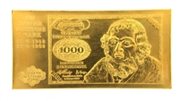 Merkur Bank - 'Die Goldenen Tausender' - 1000 Deutsche Mark - 20 Jahre Deutsche Mark - 100 Grams 24 Carat Gold Bullion Bar 999.9 Pure Gold with Assay Certificate and Box