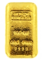 Metalor Iberica S.A 100 Grams Cast 24 Carat Gold Bullion Bar 999.9 Pure Gold